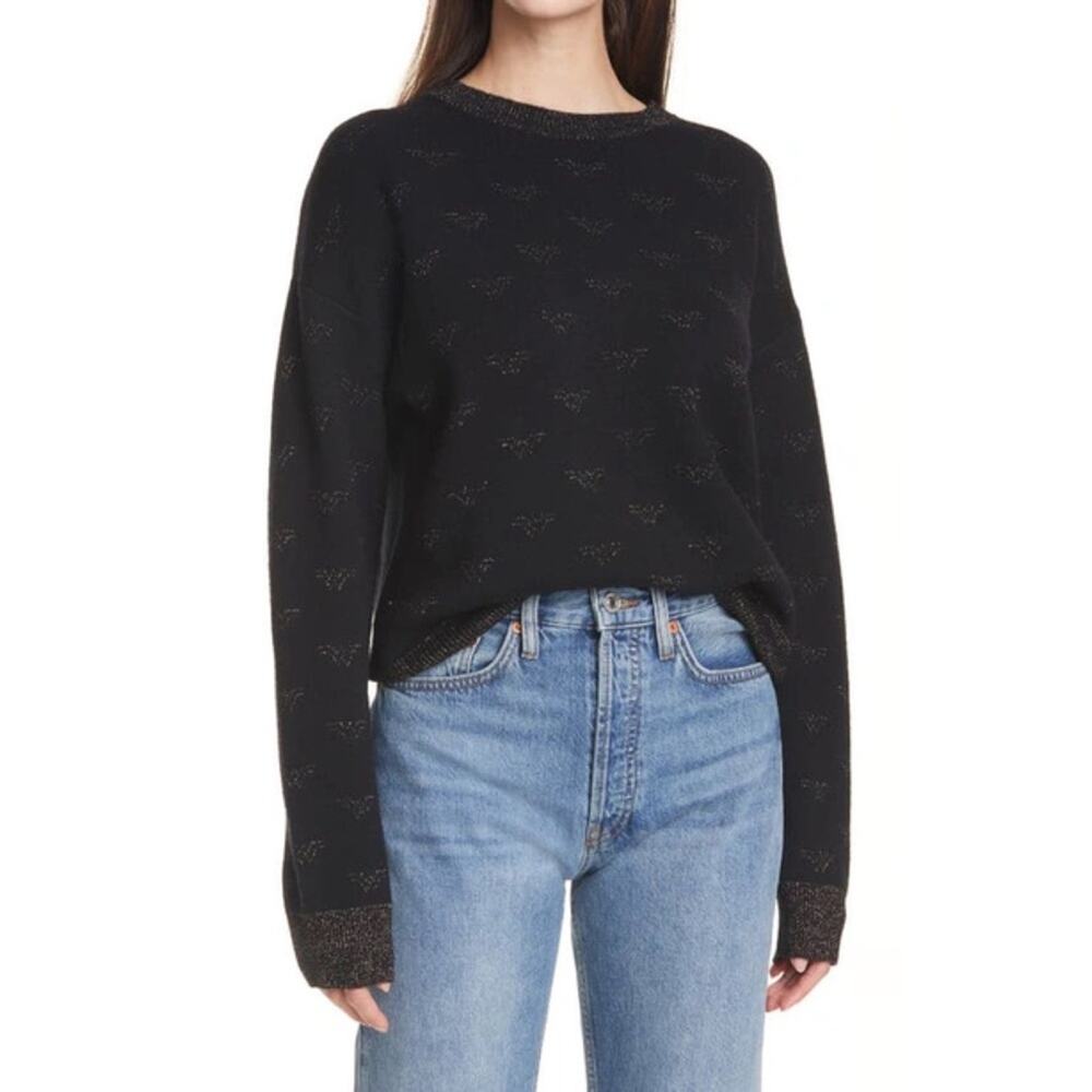 ReDone Wonder Woman Black Metallic Sweater L New Retails $450‎ DC Comics